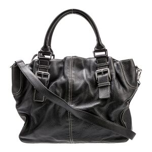 Michael Kors Black Leather Shoulder Handbag with Crossbody Strap